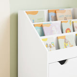 Kids Bookshelf White 60 x 29.5 x 69 cm Engineered Wood - 45-Degree Angle