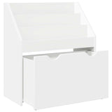 Kids Bookshelf White 60 x 29.5 x 69 cm Engineered Wood - Rear View