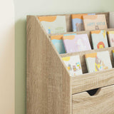 Kids Bookshelf Sonoma Oak 60 x 29.5 x 69 cm Engineered Wood - 45-Degree Angle