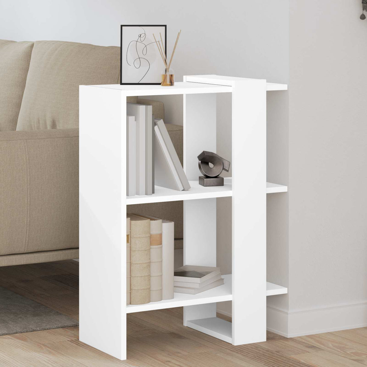 Bookshelf White 52 x 25 x 71.5 cm Engineered Wood