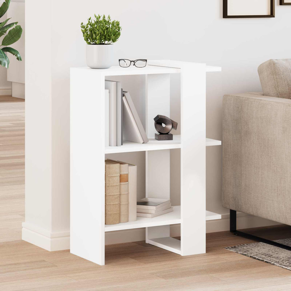 Bookshelf White 52 x 25 x 71.5 cm Engineered Wood