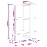 Bookshelf Sonoma Oak 52 x 25 x 71.5 cm Engineered Wood - Extra Image