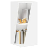 Side Shelf White 33 x 32 x 70.5 cm Engineered Wood - Side View