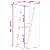 Side Shelf Sonoma Oak 33 x 32 x 70.5 cm Engineered Wood - Extra Image