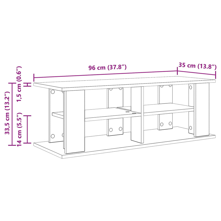 TV stand Black Oak 96 x 35 x 33.5 cm