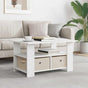 Coffee Table White 77 x 55 x 42 cm Engineered Wood