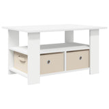 Coffee Table with Drawer White 77 x 55 x 42 cm Engineered Wood - Front View