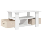Coffee Table White 77 x 55 x 42 cm Engineered Wood