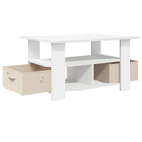 Coffee Table with Drawer White 77 x 55 x 42 cm Engineered Wood - Top-Down View