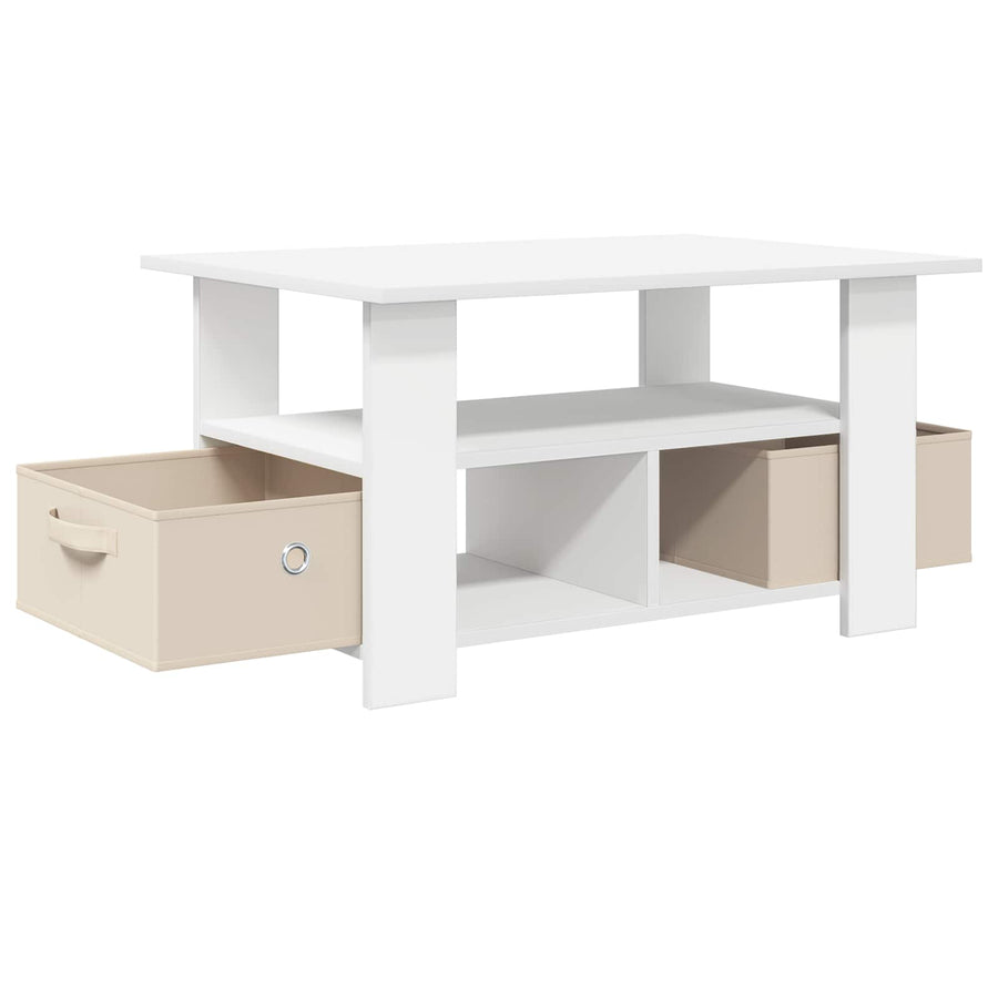 Coffee Table White 77 x 55 x 42 cm Engineered Wood