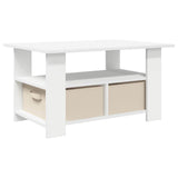 Coffee Table with Drawer White 77 x 55 x 42 cm Engineered Wood - Close-Up Angle