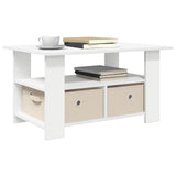 Coffee Table with Drawer White 77 x 55 x 42 cm Engineered Wood