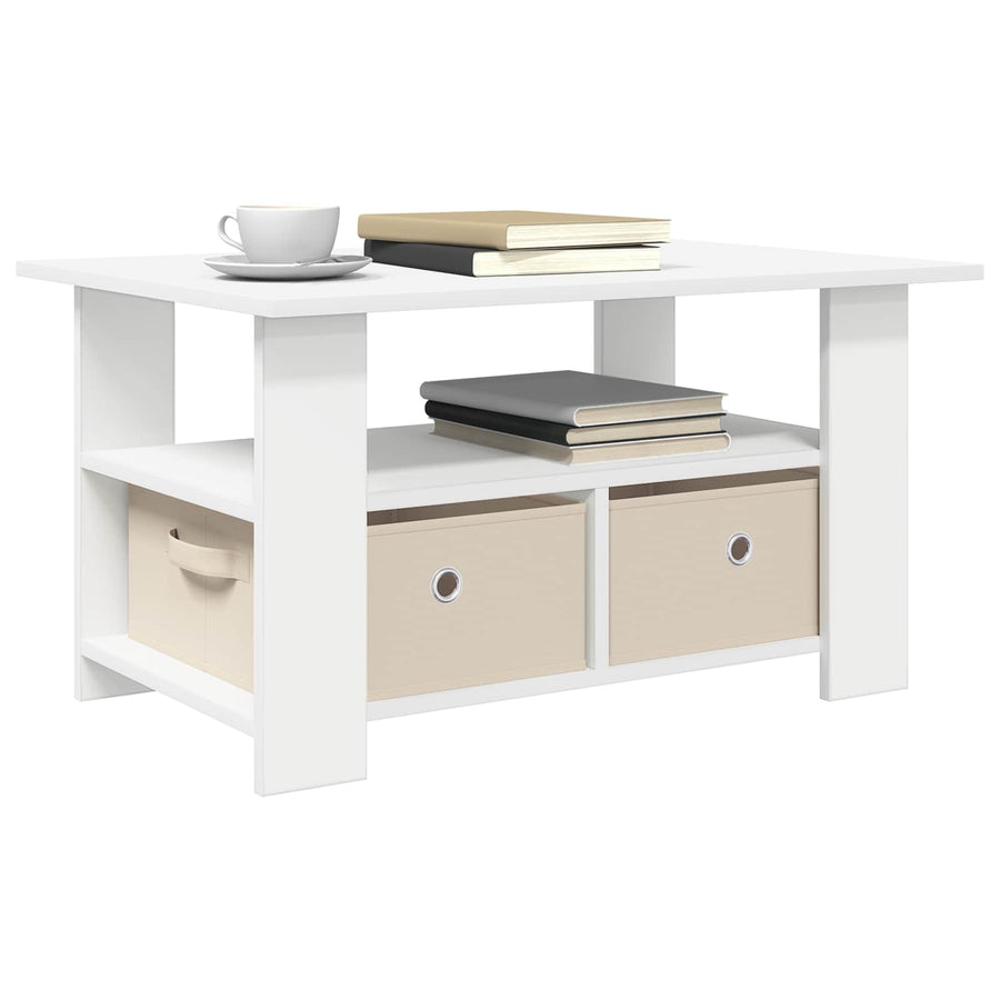 Coffee Table White 77 x 55 x 42 cm Engineered Wood