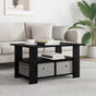 Coffee Table Black Oak 77 x 55 x 42 cm Engineered Wood