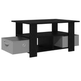 Coffee Table Black Oak 77 x 55 x 42 cm Engineered Wood - Top-Down View