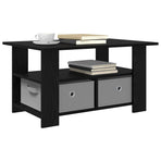 Coffee Table Black Oak 77 x 55 x 42 cm Engineered Wood