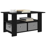 Coffee Table Black Oak 77 x 55 x 42 cm Engineered Wood - Side View