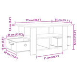 Coffee Table Black Oak 77 x 55 x 42 cm Engineered Wood - Extra Image
