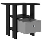Bedside Table 2 pcs Black Oak 41 x 40 x 45 cm Engineered Wood
