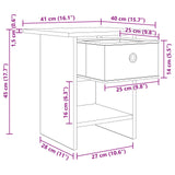 Bedside Table 2 pcs Black Oak 41 x 40 x 45 cm Engineered Wood - Extra Image