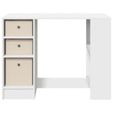 Desk with Drawer White 100 x 40 x 75 cm Engineered Wood - Rear View