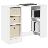 Desk with Drawer White 100 x 40 x 75 cm Engineered Wood - Side View