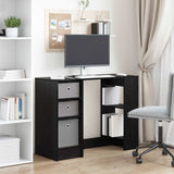 Desk with Drawer Black Oak 100 x 40 x 75 cm Engineered Wood - Top-Down View