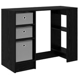 Desk with Drawer Black Oak 100 x 40 x 75 cm Engineered Wood - Front View