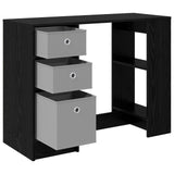 Desk with Drawer Black Oak 100 x 40 x 75 cm Engineered Wood