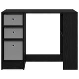 Desk with Drawer Black Oak 100 x 40 x 75 cm Engineered Wood - Rear View