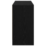 Desk with Drawer Black Oak 100 x 40 x 75 cm Engineered Wood - Close-Up Angle
