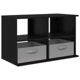 TV stand with Drawer Black Oak 79 x 40 x 48 cm - Front View