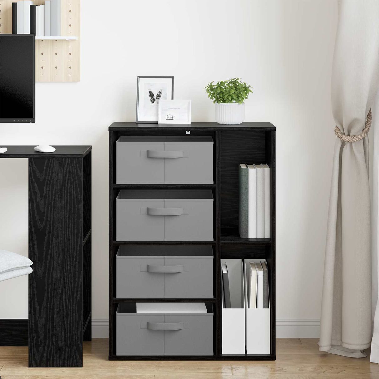 Sideboard Black Oak 60 x 33.5 x 84 cm