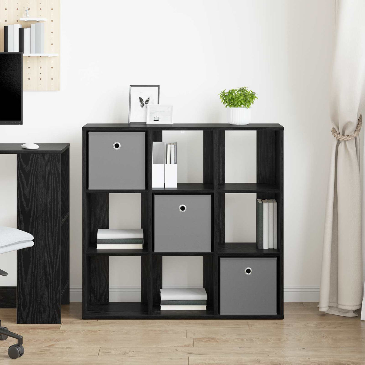 Sideboard with Drawer Black Oak 88.5 x 29 x 84.5 cm