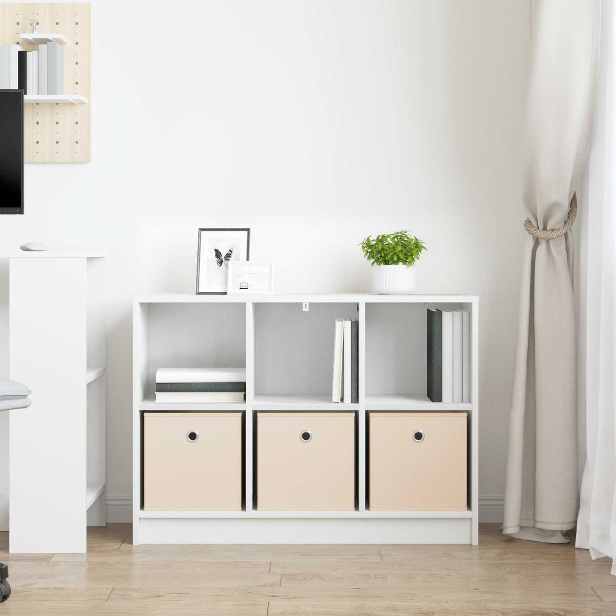 Sideboard with Drawer White 88.5 x 27.5 x 63.5 cm