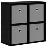 Sideboard with Drawer Black Oak 49.5 x 22 x 47 cm - Front View