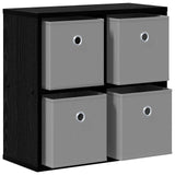 Sideboard with Drawer Black Oak 49.5 x 22 x 47 cm