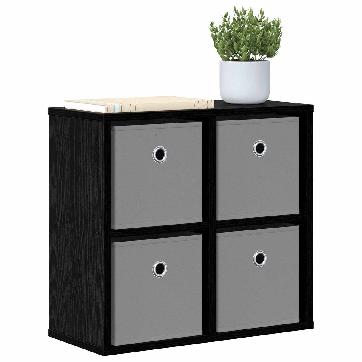 Sideboard with Drawer Black Oak 49.5 x 22 x 47 cm