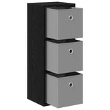Sideboard with Drawer Black Oak 25.5 x 22 x 69.5 cm - Top-Down View