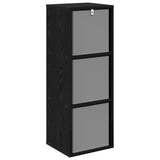 Sideboard with Drawer Black Oak 30.5 x 27 x 84.5 cm - Close-Up Angle