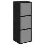 Sideboard with Drawer Black Oak 35 x 32 x 99.5 cm - Close-Up Angle