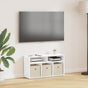 Lowboard with Drawer White 72 x 22.5 x 38 cm