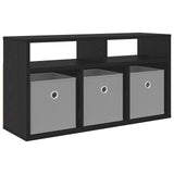 Lowboard with Drawer Black Oak 72 x 22.5 x 38 cm - Front View