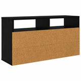 Lowboard with Drawer Black Oak 72 x 22.5 x 38 cm - Low Angle