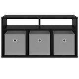Lowboard with Drawer Black Oak 72 x 22.5 x 38 cm - Rear View