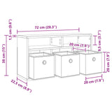 Lowboard with Drawer Black Oak 72 x 22.5 x 38 cm