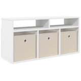Lowboard with Drawer White 87 x 27.5 x 43 cm - Front View