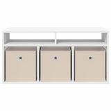 Lowboard with Drawer White 87 x 27.5 x 43 cm - Rear View