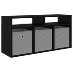 Lowboard with Drawer Black Oak 87 x 27.5 x 43 cm
