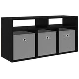 Lowboard with Drawer Black Oak 87 x 27.5 x 43 cm - Front View